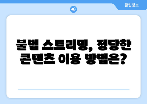 누누티비 차단과 불법 시청 단속