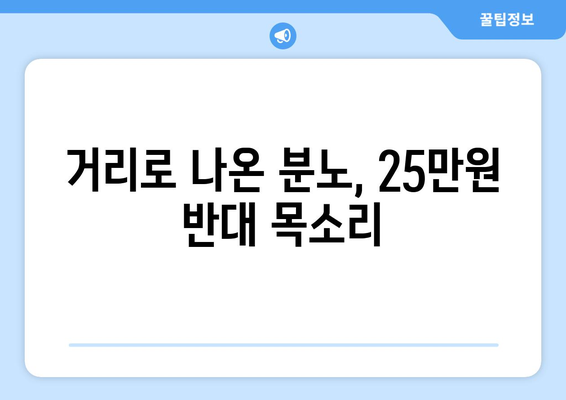 25만원 반대 1인 시위, 국민의 목소리가 커진다