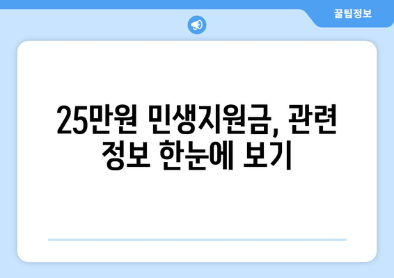 코로나19로 인한 재정적 어려움 지원: 25만원 민생지원금