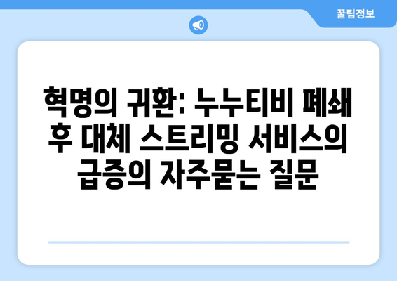 혁명의 귀환: 누누티비 폐쇄 후 대체 스트리밍 서비스의 급증