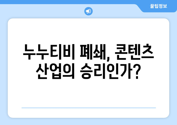 누누티비가 불법 스트리밍의 희생양인가?