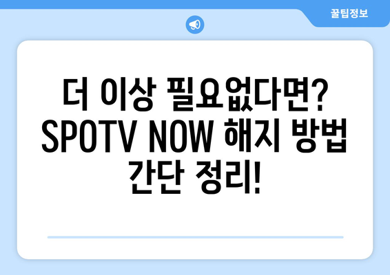 SPOTV NOW 가격, 채널, 해지 방법 및 TV 번호