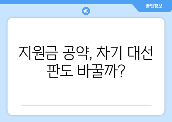 이재명의 25만원 지원금: 차기 대권후보 지지율에 미치는 영향