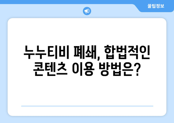 최신 우회: 누누티비 서비스 종료, 대체 등장 가능