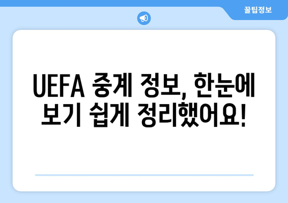 UEFA 실시간 인터넷 무료 중계 정보