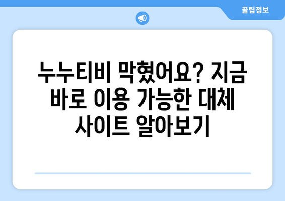 누누티비 대체, 다시보기, 접속 정보 총망라