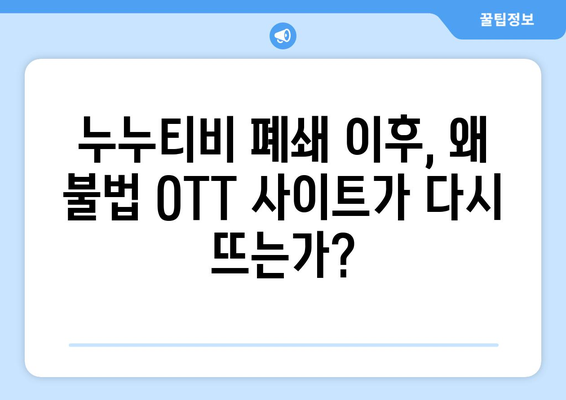 누누티비 대체 사이트 추천: 불법 OTT 사이트 부활의 이유