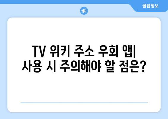 TV 위키의 주소 우회 앱: 합법성과 효율성