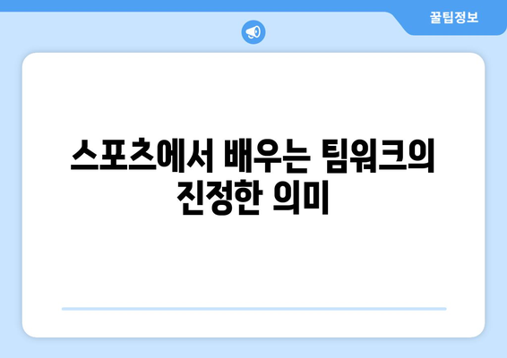 스포츠와 팀워크