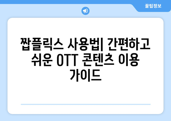 짭플릭스: 누누티비 대체 OTT 콘텐츠 서비스