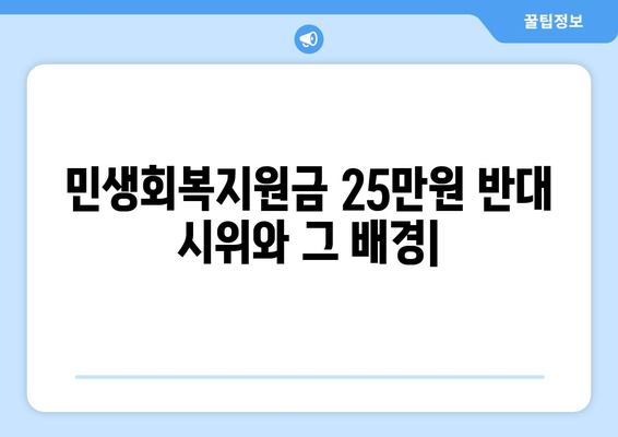 민생회복지원금 25만원 반대 시위와 그 배경