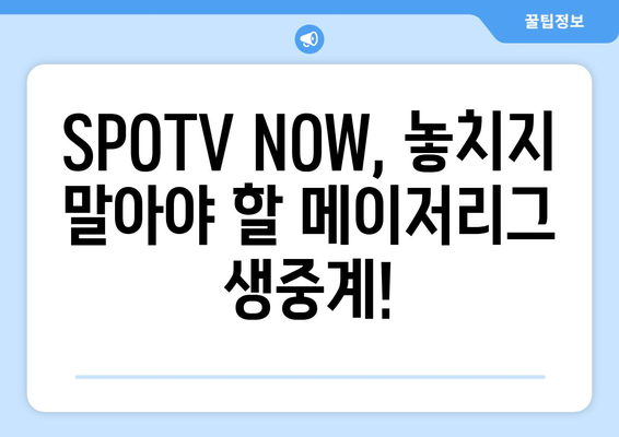 2024 메이저리그 정규 시즌 순위 및 SPOTV NOW 중계 일정