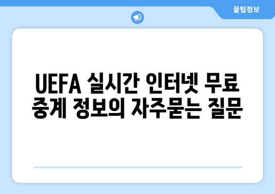 UEFA 실시간 인터넷 무료 중계 정보