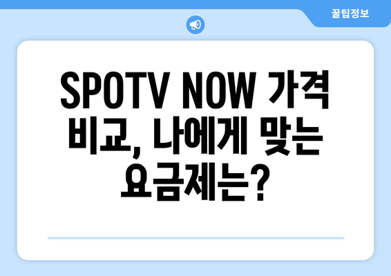 SPOTV 무료 이용 방법 및 SPOTV NOW 가격 안내