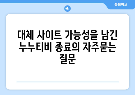 대체 사이트 가능성을 남긴 누누티비 종료