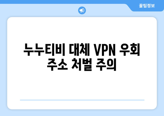 누누티비 대체 VPN 우회 주소 처벌 주의