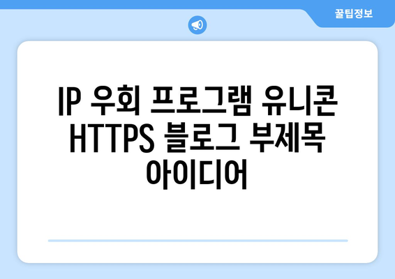 IP 우회 프로그램 유니콘 HTTPS