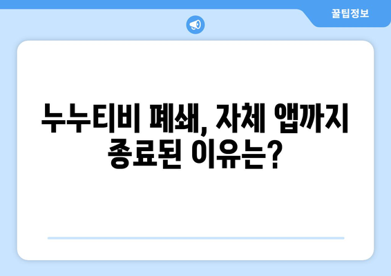 누누티비 종료 이유: 자체 앱 폐쇄까지