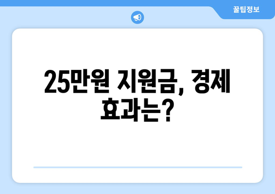 윤석열의 경제 대안, 25만원 민생회복 지원금