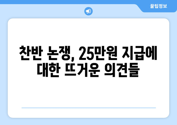 전국민 25만원 지급, 국민 반응 분석