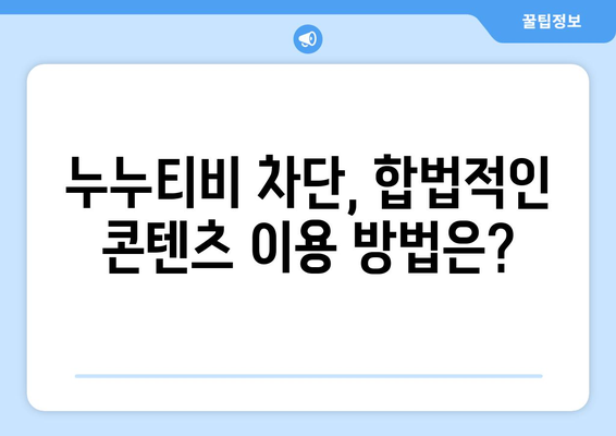 누누티비 차단과 불법 시청 단속