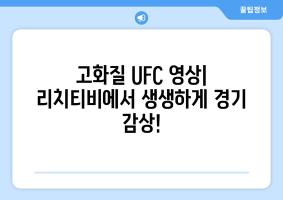 해외 스포츠 중계 사이트: 리치티비 UFC