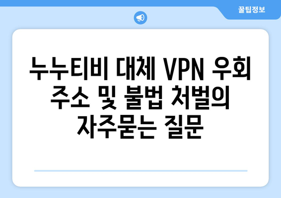 누누티비 대체 VPN 우회 주소 및 불법 처벌