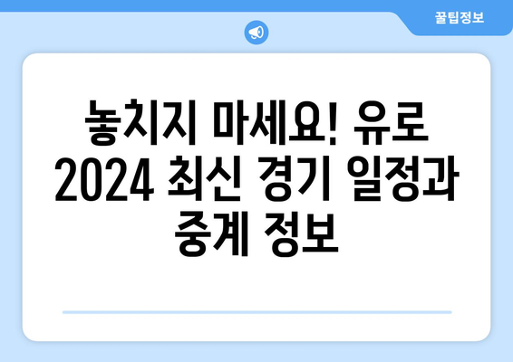 유로2024 중계 및 모바일 중계, 해외 스포츠 중계 볼 곳은 울프티비