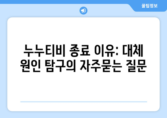 누누티비 종료 이유: 대체 원인 탐구