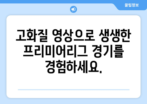 프리미어리그 무료 고화질 시청: 스포티비에서 가능합니다