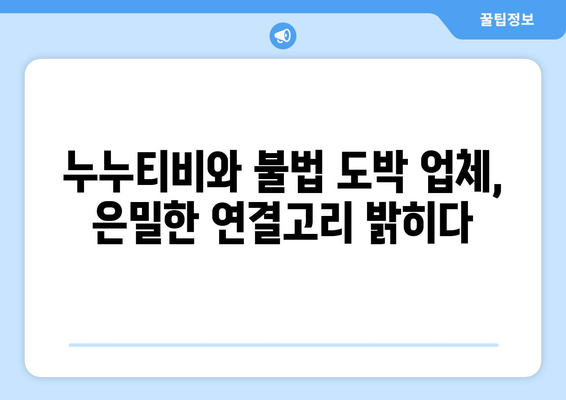 불법 도박 업체와 누누티비의 연관성