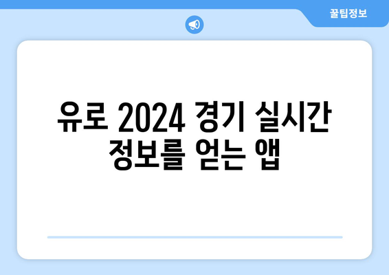 유로 2024 중계 소식: 모바일과 해외 중계 정보