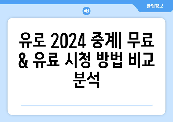 유로 2024 중계 모바일 및 해외 스포츠 중계 사이트