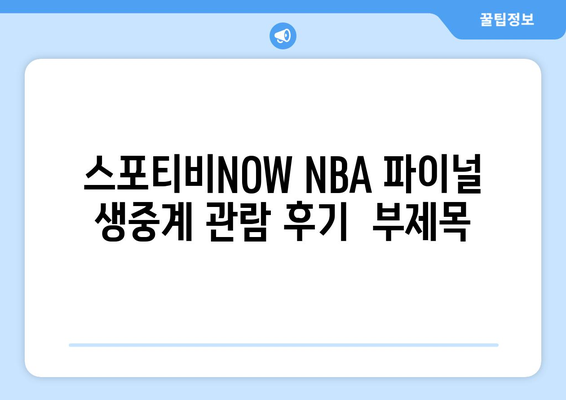 스포티비NOW NBA 파이널 생중계 관람 후기