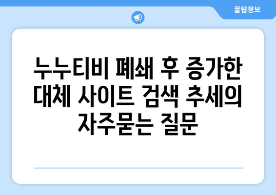 누누티비 폐쇄 후 증가한 대체 사이트 검색 추세