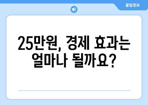 전국민 25만원 민생 지원금 신청, 필요한가?