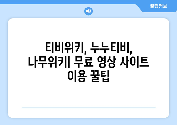 티비위키, 누누티비, 나무위키: 무료 영상 시청 방법