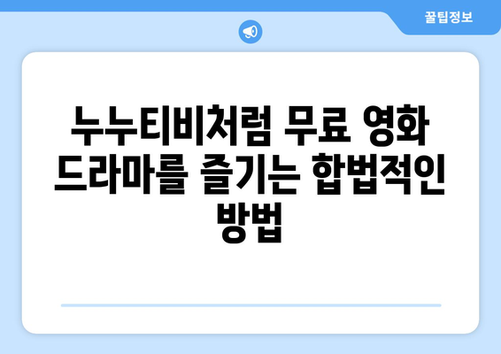 합법적인 누누티비 대체 사이트 추천