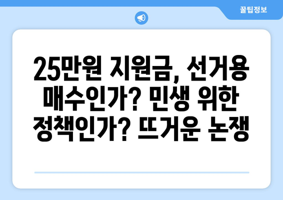 이재명 민생 회복 지원금 1인당 25만원, 선거법 위반 논란