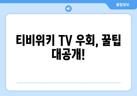 티비위키 TV 우회 방법