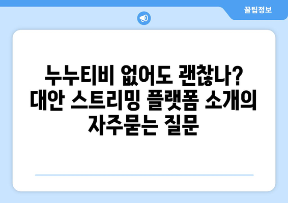 누누티비 없어도 괜찮나? 대안 스트리밍 플랫폼 소개