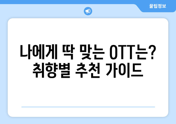 누누티비 대체 없을까?: OTT 시장 현황 분석