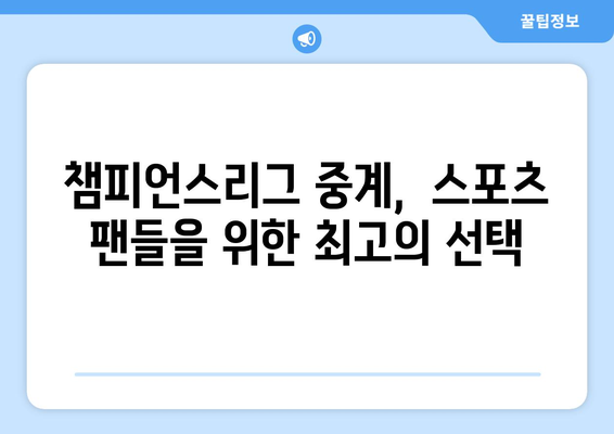 챔피언스리그 중계와 스포츠 분석