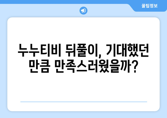 누누티비 뒤풀이 후기: 정말 괜찮을까?