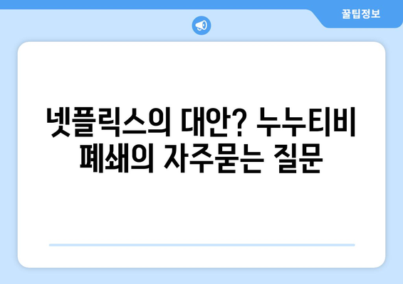 넷플릭스의 대안? 누누티비 폐쇄