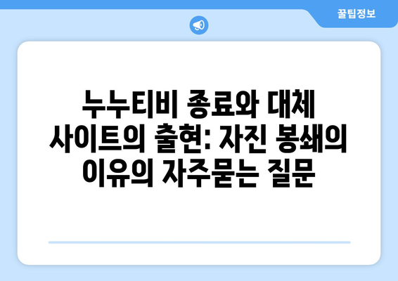 누누티비 종료와 대체 사이트의 출현: 자진 봉쇄의 이유