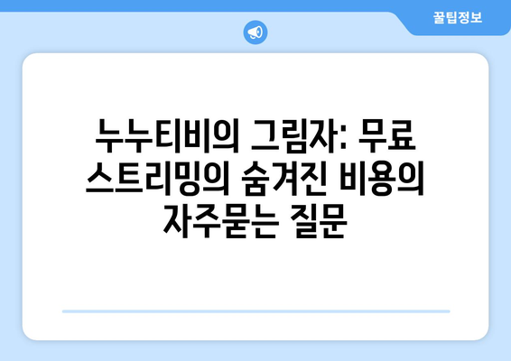 누누티비의 그림자: 무료 스트리밍의 숨겨진 비용