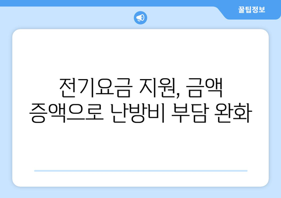 취약계층에 따뜻한 겨울 선사, 전기요금 지원 금액 증액