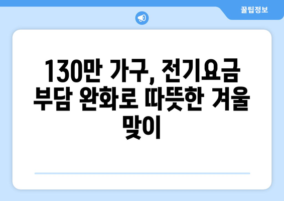 130만 보호소득층 전기요금 부담 감소