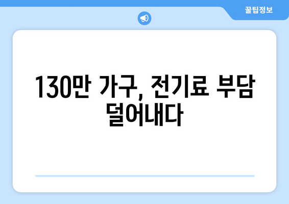 130만 가구 대상 에너지 취약계층 전기료 지원